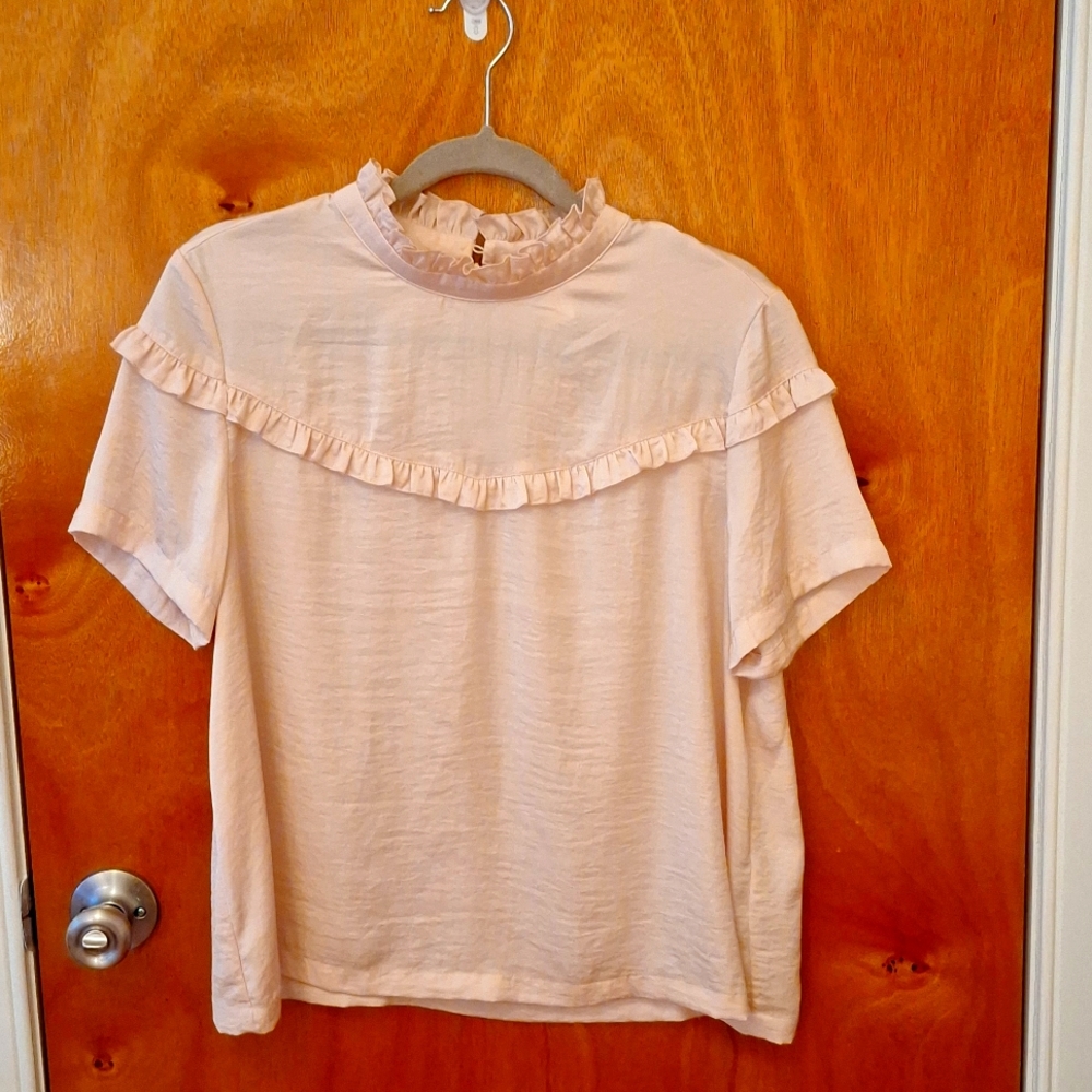 H&M Cream Ruffle Blouse